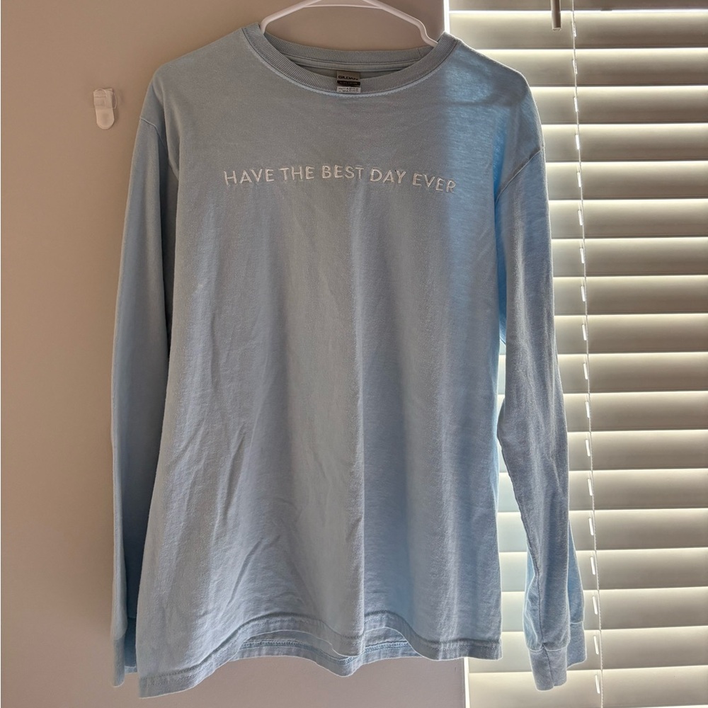 Light Blue Long Sleeve Graphic Tee